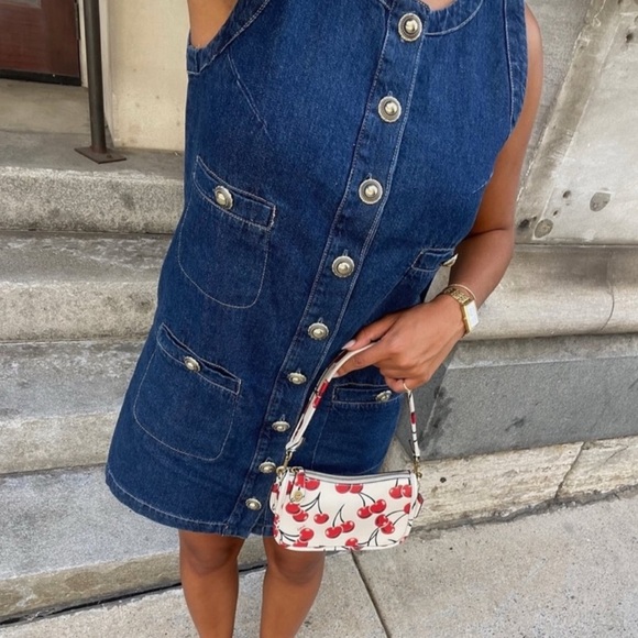tropez denim mini dress Reformation Tropez Denim Mini Dress | Blue